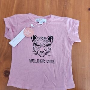 NWT 6-9m Pink Leopard Print Tee